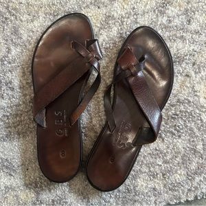 GES leather sandals made in Greece size 8 38
